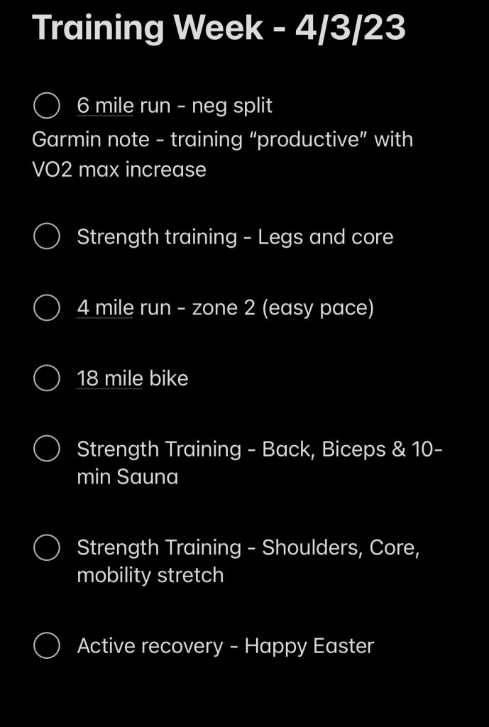 Run is life weekly training recap 