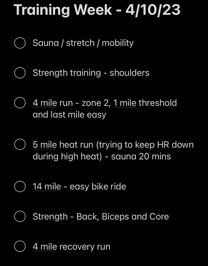 Run is Life weekly training recap - 04/10/2023